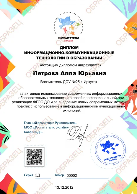 Диплом информационно-коммуникационные технологии в образовании